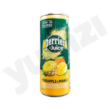 Perrier Mango and Pineapple Carbonated Natural Mineral Water Can 250 Ml .jpg